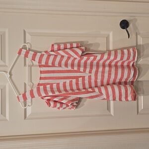Soft Surroundings cold shoulder tunic - red/white stripe M